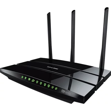 ROUTER TP-LINK wireless 1200Mbps, 4 porturi Gigabit, 3 antene externe, Dual Band AC1200 Archer C1200