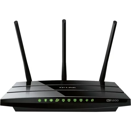 ROUTER TP-LINK wireless 1200Mbps, 4 porturi Gigabit, 3 antene externe, Dual Band AC1200 Archer C1200