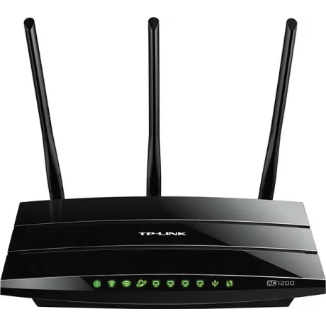 ROUTER TP-LINK wireless 1200Mbps, 4 porturi Gigabit, 3 antene externe, Dual Band AC1200 Archer C1200