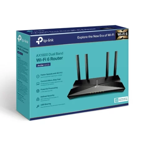 ROUTER TP-LINK wireless 1800Mbps WI-FI 6 Archer AX20