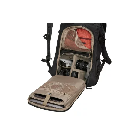 RUCSAC pt. camera DSLR COVERT, NB, THULE, Rolltop, buzunar frontal x 2 | buzunar intern | buzunar lateral | buzunar dorsal, 24L, black, &quot;TCDK224 BLACK&quot;/3203906