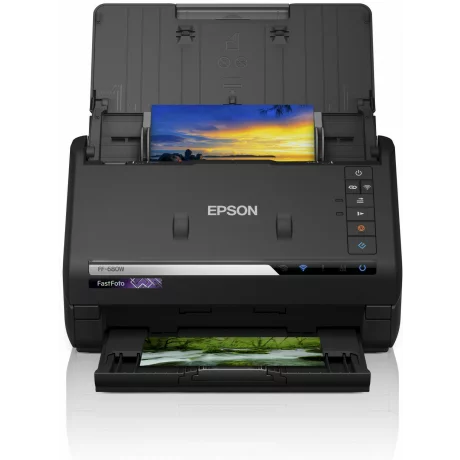 SCANNER  EPSON FASTFOTO FF-680W, dimensiune A4, tip sheetfed, viteza scanare: 46ppm alb-negru si color, rezolutie optica 6400x9600dpi, senzor CIS, Duplex, interfata: USB 3.0, Wireless &quot;B11B237401&quot;