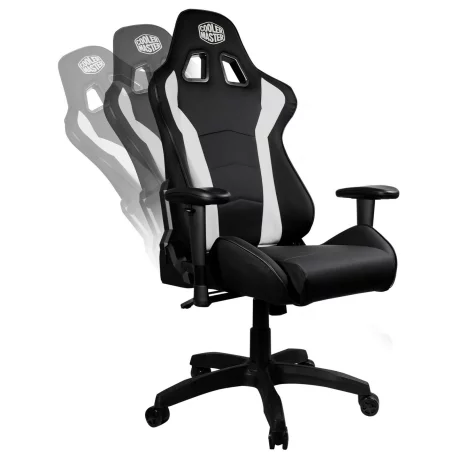 SCAUN GAMING COOLER MASTER Caliber R1, black &amp;amp; white, material premium, imitatie piele, respirabil, spate &amp;amp; brate ajustabile, greutate max. 150kg, dimensiuni 72*52*128~136 &quot;CMI-GCR1-2019W&quot;