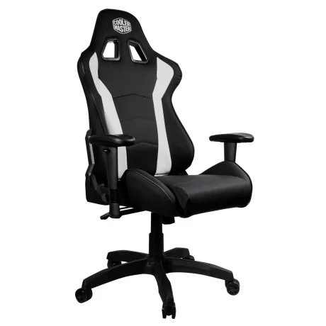 SCAUN GAMING COOLER MASTER Caliber R1, black &amp;amp; white, material premium, imitatie piele, respirabil, spate &amp;amp; brate ajustabile, greutate max. 150kg, dimensiuni 72*52*128~136 &quot;CMI-GCR1-2019W&quot;