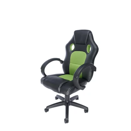 SCAUN GAMING SPACER imitatie piele &amp;amp; material textil, black &amp;amp; green, greutate max. 120kg, dimensiuni 59*70*106~114cm &quot;SP-GC-GRN43&quot;