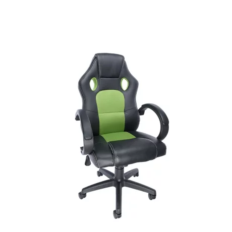 SCAUN GAMING SPACER imitatie piele &amp;amp; material textil, black &amp;amp; green, greutate max. 120kg, dimensiuni 59*70*106~114cm &quot;SP-GC-GRN43&quot;