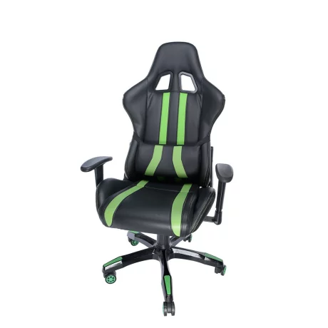 SCAUN GAMING SPACER imitatie piele, black &amp;amp; green, brate ajustabile, greutate max. 120kg, dimensiuni 69.5*77.5*126~132cm &quot;SP-GC-GR168&quot;/45505852