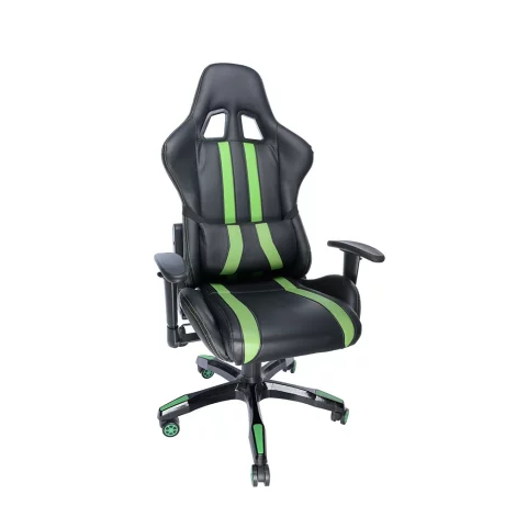 SCAUN GAMING SPACER imitatie piele, black &amp;amp; green, brate ajustabile, greutate max. 120kg, dimensiuni 69.5*77.5*126~132cm &quot;SP-GC-GR168&quot;/45505852