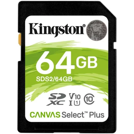 Card memorie SD KINGSTON, 64 GB, SDHC, clasa 10, standard UHS-I U1, &quot;SDS2/64GB&quot;