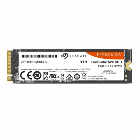 SSD SEAGATE, Firecuda 520, 1 TB, M.2, PCIe Gen3.0 x4, 3D TLC Nand, R/W: 5000/4400 MB/s, &quot;ZP1000GM3A002&quot;