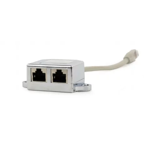 SPLITTER RJ-45 GEMBIRD pt. cablu FTP, Cat5, RJ-45 (T) | RJ-45 (M) x 2, ecranat, metal, 1 buc, &quot;NCA-SP-02&quot;