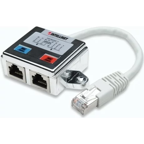 SPLITTER RJ-45 INTELLINET pt. cablu FTP, Cat5, RJ-45 (T) | RJ-45 (M) x 2, ecranat, metal, 1 buc, &quot;504195&quot;