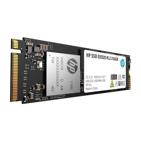 SSD HP, EX920, 256 GB, M.2, PCIe Gen3.0 x4, 3D TLC Nand, R/W: 3200/1200 MB/s, &quot;2YY45AA#ABB&quot;