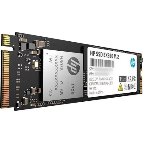 SSD HP, EX920, 512 GB, M.2, PCIe Gen3.0 x4, 3D TLC Nand, R/W: 3200/1600 MB/s, &quot;2YY46AA#ABB&quot;