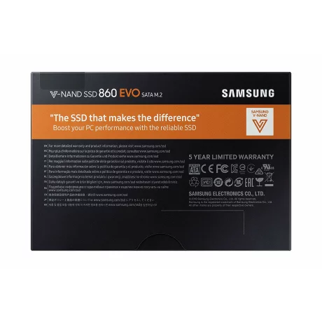 SSD SAMSUNG, 860 EVO, 1 TB, M.2, S-ATA 3, V-Nand 3bit MLC, R/W: 550/520 MB/s, &quot;MZ-N6E1T0BW&quot;