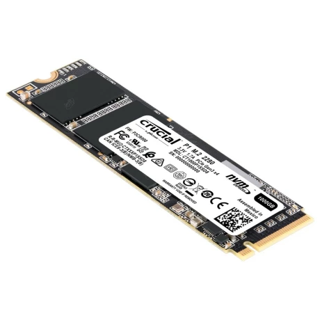 SSD CRUCIAL, P1, 1 TB, M.2, PCIe Gen3.0 x4, 3D Nand, R/W: 2000/1700 MB/s, &quot;CT1000P1SSD8&quot;