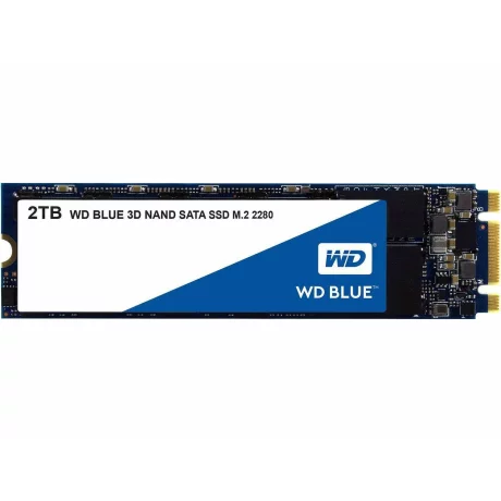 SSD WD, Blue, 2 TB, M.2, S-ATA 3, 3D Nand, R/W: 560/530 MB/s, &quot;WDS200T2B0B&quot;