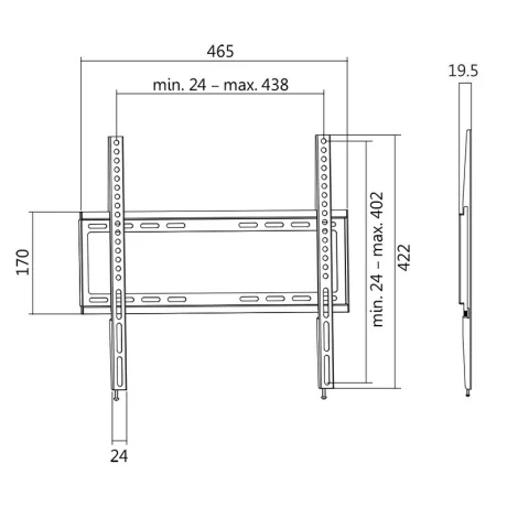 SUPORT de perete LOGILINK, pt 1 TV/monitor plat, diag. max 55 inch, fix, max 35 Kg, &quot;BP0009&quot;