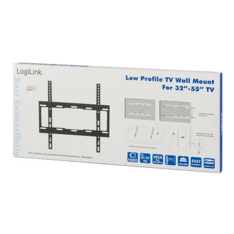 SUPORT de perete LOGILINK, pt 1 TV/monitor plat, diag. max 55 inch, fix, max 40 Kg, &quot;BP0011&quot;