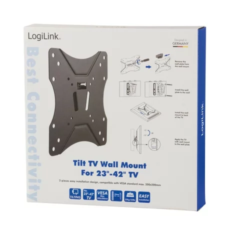 SUPORT de perete LOGILINK, pt 1 TV/monitor plat, diag. max 42 inch, inclinare, max 25 Kg, &quot;BP0005&quot;