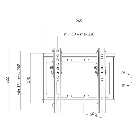 SUPORT de perete LOGILINK, pt 1 TV/monitor plat, diag. max 42 inch, inclinare, max 35 Kg, BP0035