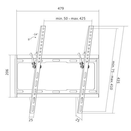 SUPORT de perete LOGILINK, pt 1 TV/monitor plat, diag. max 55 inch, inclinare, max 35 Kg, &quot;BP0012&quot;