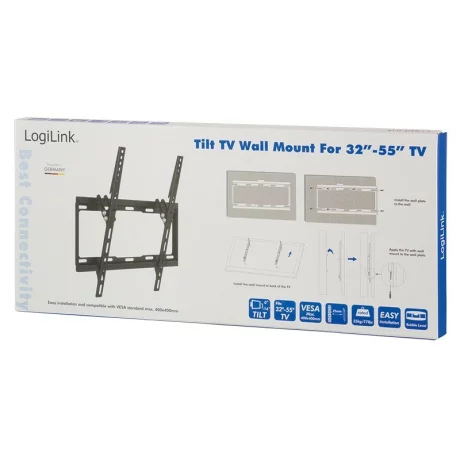 SUPORT de perete LOGILINK, pt 1 TV/monitor plat, diag. max 55 inch, inclinare, max 35 Kg, &quot;BP0012&quot;