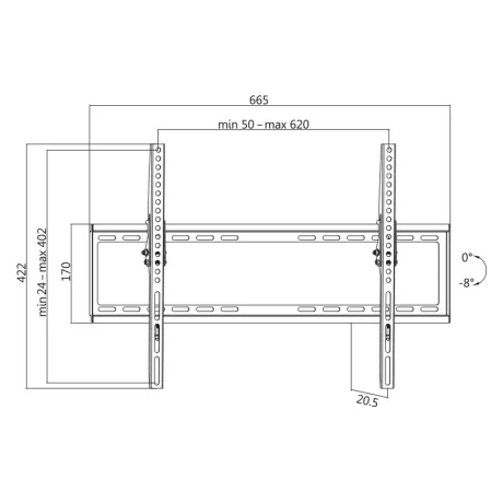 SUPORT de perete LOGILINK, pt 1 TV/monitor plat, diag. max 70 inch, inclinare, max 35 Kg, &quot;BP0039&quot;