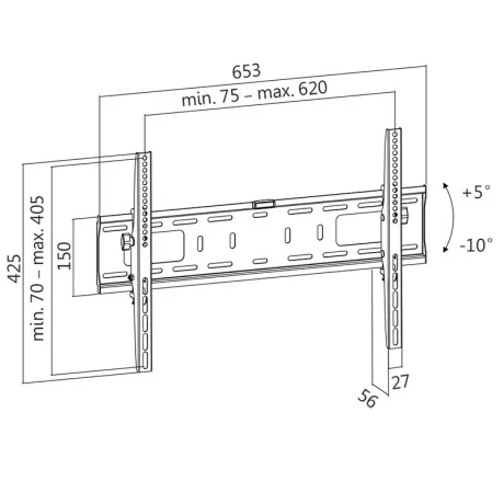 SUPORT de perete LOGILINK, pt 1 TV/monitor plat, diag. max 70 inch, inclinare, max 50 Kg, &quot;BP0018&quot;