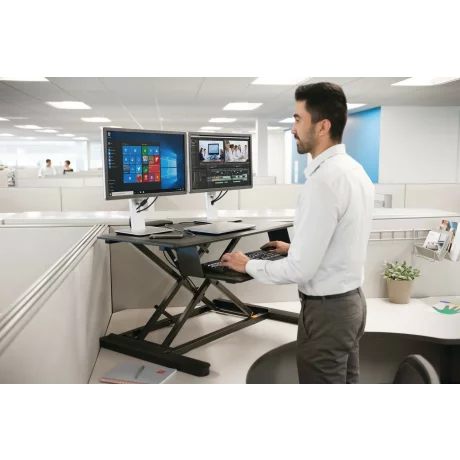 SUPORT ERGONOMIC KENSINGTON SmartFit, birou de lucru cu pozitie sezut/in picioare, negru, &quot;K52804WW&quot;