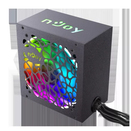 SURSA NJOY Freya 600, 600 W, ATX 12V V2.3, fan RGB 120 mm x 1, 80 PLUS Bronze - compatibila, &quot;PSAT-060ARAF-BU01B&quot;