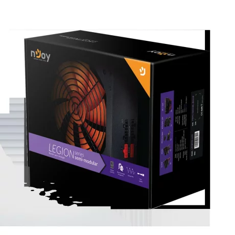 SURSA NJOY Legion 600, 600 W, ATX 12V V2.3, fan 140 mm x 1, 80 Plus Silver, &quot;PWPS-060ASBL-BU01B&quot;