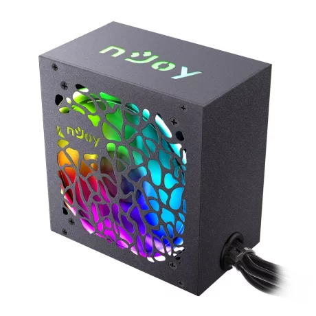 SURSA NJOY Freya 700, 700 W, ATX 12V V2.3, fan RGB 120 mm x 1, 80 PLUS Bronze - compatibila, &quot;PSAT-070ARAF-BU01B&quot;