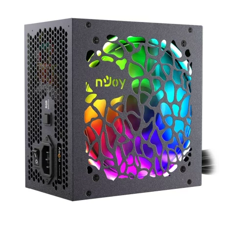 SURSA NJOY Freya 700, 700 W, ATX 12V V2.3, fan RGB 120 mm x 1, 80 PLUS Bronze - compatibila, &quot;PSAT-070ARAF-BU01B&quot;