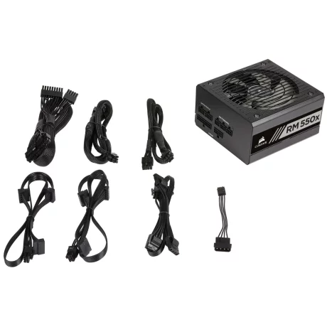 SURSA CORSAIR RM550x, 550 W, modulara, ATX 12V V2.4, fan 140 mm x 1, 80 Plus Gold, &quot;CP-9020177-EU&quot;
