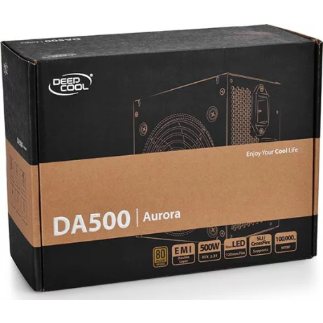 SURSA DeepCool 500W (real), fan 120mm PWM, 80 Plus Bronze, 85% eficienta, 2x PCI-E (6+2), 5x S-ATA &quot;DA500&quot;