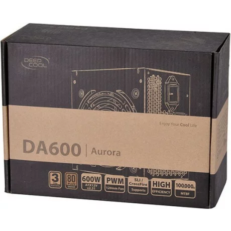 SURSA DeepCool 600W (real), fan 120mm PWM, 80 Plus Bronze, 85% eficienta, 4x PCI-E (6+2), 5x S-ATA &quot;DA600&quot;