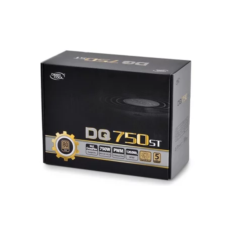 SURSA DeepCool 750W (real), fan 120mm PWM, 80 Plus Gold, 87~90% eficienta, 4x PCI-E (6+2), 5x S-ATA &quot;DQ750ST&quot;