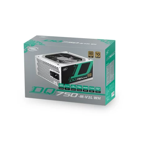 SURSA DeepCool 750W (real), modulara, fan 120mm PWM, 80 Plus Gold, 87~90% eficienta, 4x PCI-E (6+2),  8x S-ATA &quot;DQ750-M V2 WHITE&quot;