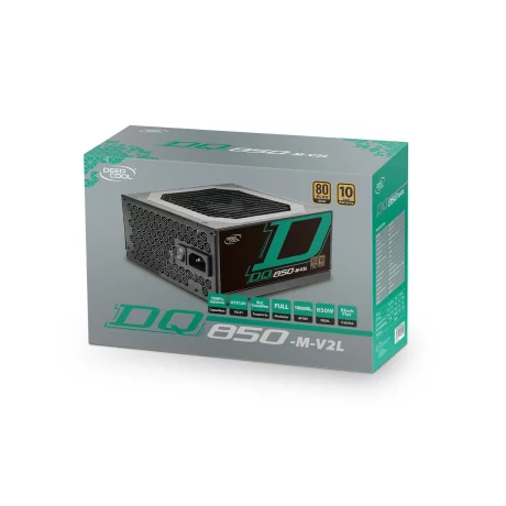 SURSA DeepCool 850W (real), modulara, fan 120mm PWM, 80 Plus Gold, 87~90% eficienta, 4x PCI-E (6+2), 10x S-ATA &quot;DQ850-M V2&quot;