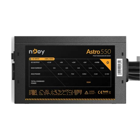 SURSA NJOY ASTRO 550, 550 W, ATX 12V V2.3, fan 120 mm x 1, 80 PLUS Bronze - compatibila, &quot;PSAT5055A20COCO01B&quot;