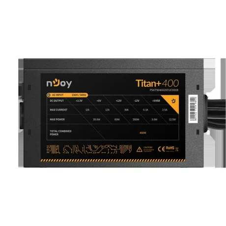 SURSA NJOY TITAN+, 400 W, ATX 12V V2.3, fan 120 mm x 1, 80 PLUS Bronze - compatibila, &quot;PSAT5040A20CUCO01B&quot;