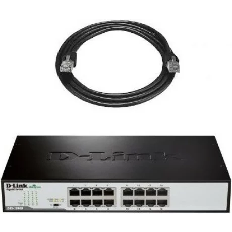 SWITCH D-LINK 16 porturi Gigabit. carcasa metalica, &quot;DGS-1016D&quot; (include timbru verde 1.5 lei)