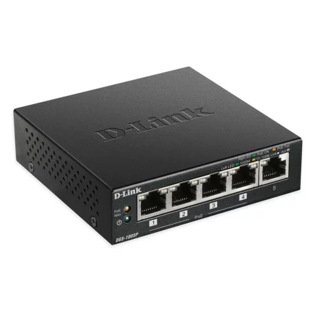 SWITCH D-LINK  5 porturi Gigabit, 4 porturi POE, carcasa metal. &quot;DGS-1005P&quot;(include timbru verde 1.5 lei)