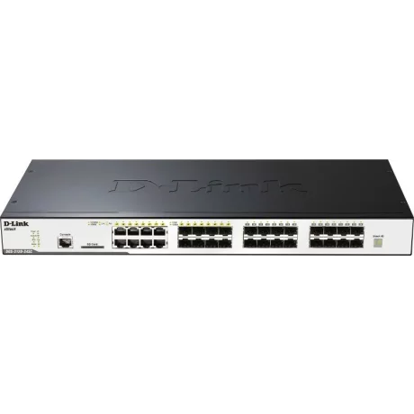 SWITCH D-LINK L2 cu management 16 porturi SFP + 8 porturi Combo SFP, carcasa metalica, rackabil, &quot;DGS-3120-24SC&quot;(include timbru verde 1.5 lei)