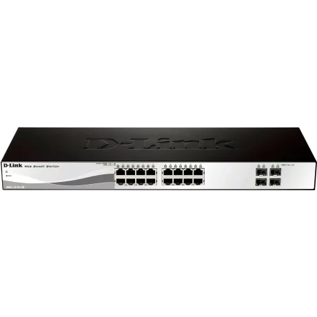 SWITCH D-LINK SMART 16 porturi Gigabit + 4 porturi combo SFP, carcasa metalica, rackabil, &quot;DGS-1210-20&quot; (include timbru verde 1.5 lei)