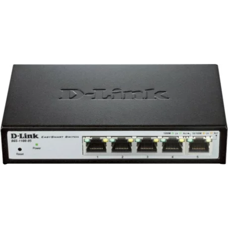 SWITCH D-LINK SMART  5 porturi Gigabit, carcasa metalica, &quot;DGS-1100-05&quot; (include timbru verde 1.5 lei)