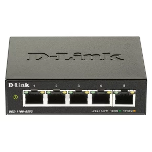 SWITCH D-LINK SMART  5 porturi Gigabit, carcasa metalica, &quot;DGS-1100-05V2&quot; (include timbru verde 1.5 lei)