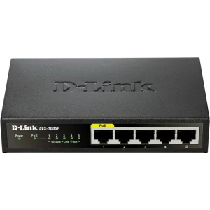 SWITCH PoE D-LINK  5 porturi 10/100Mbps (1 PoE), IEEE 802.3af, carcasa metalica, &quot;DES-1005P&quot; (include timbru verde 1.5 lei)