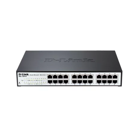 SWITCH PoE D-LINK Smart 24 porturi Gigabit (12 PoE), IEEE 802.3af/at, carcasa metalica, rackabil, &quot;DGS-1100-24P&quot; (include timbru verde 1.5 lei)